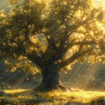 Golden Sunlight Through The Tree
